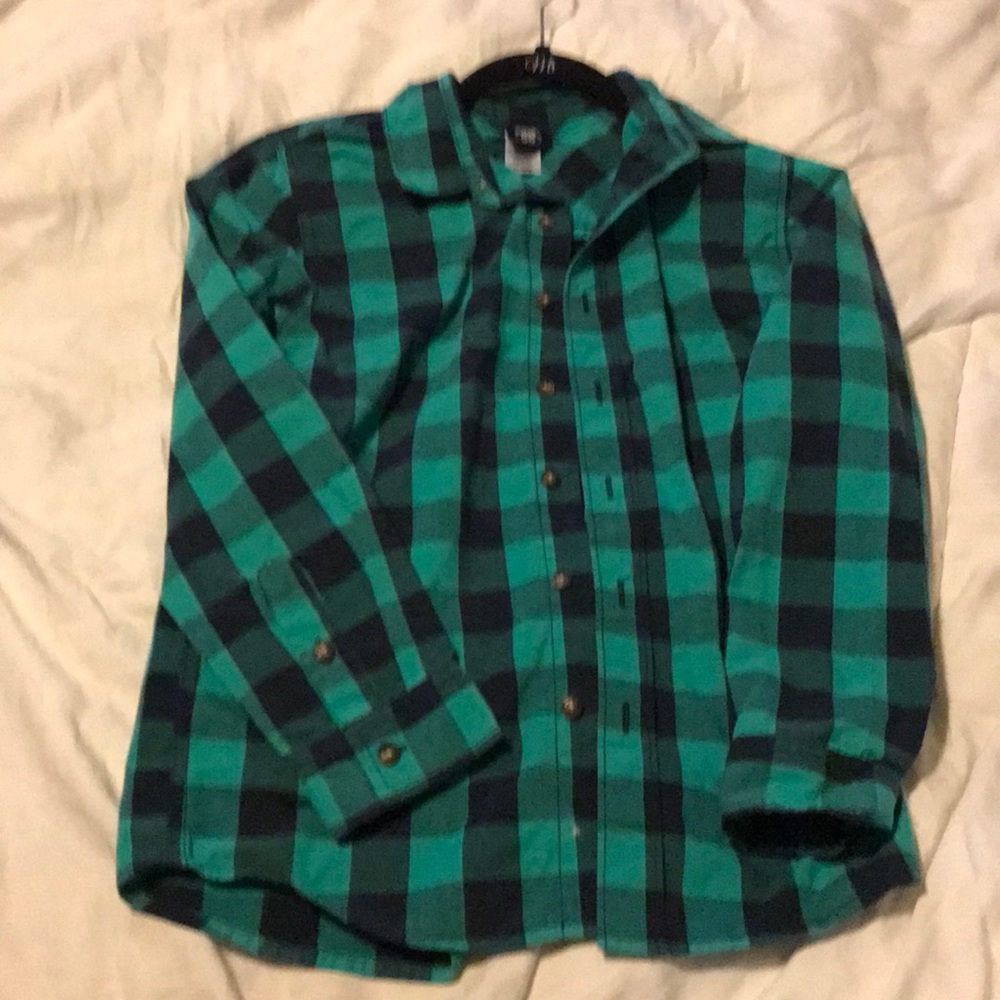Plaid button down shirt